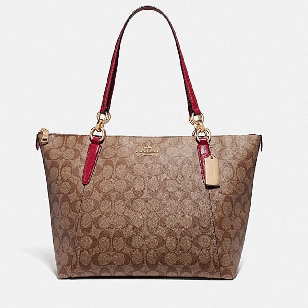 Sold🚫COACH AVA TOTE SIGNATURE CANVAS KHAKI bag - Picture 2 of 6